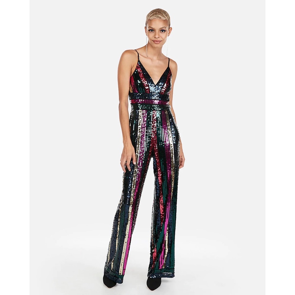 Express Mutlicolor Sequin Jumpsuit in Multi